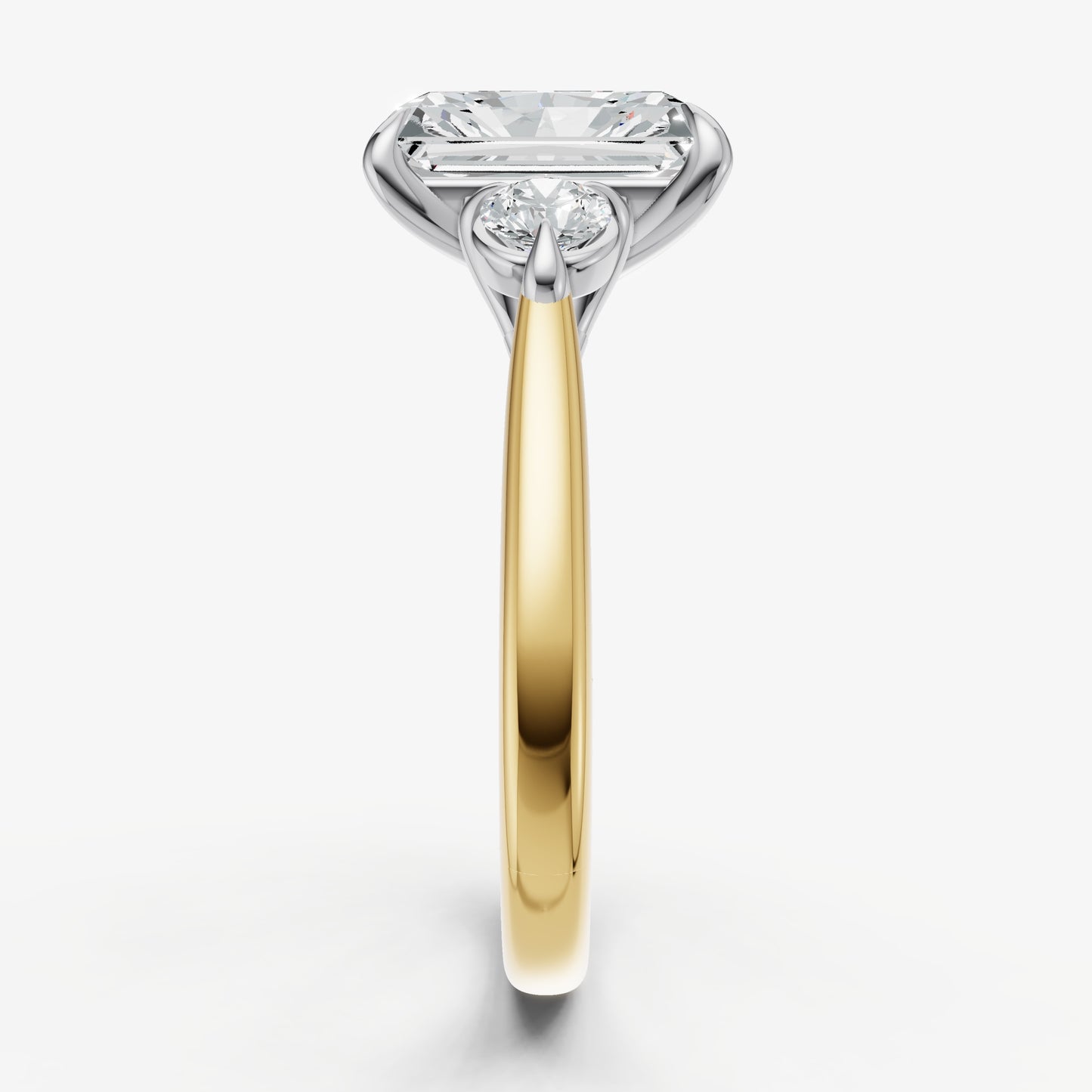 Radiant Engagement Ring with Round Side Diamonds
