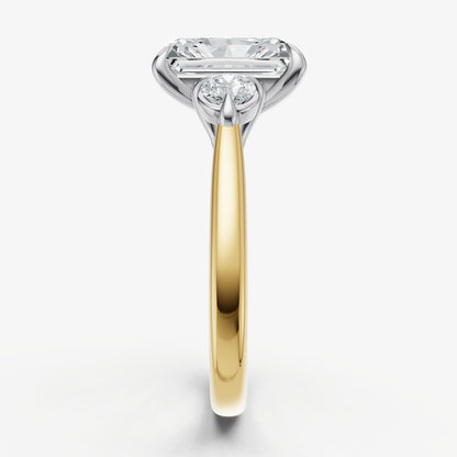Radiant Engagement Ring with Round Side Diamonds