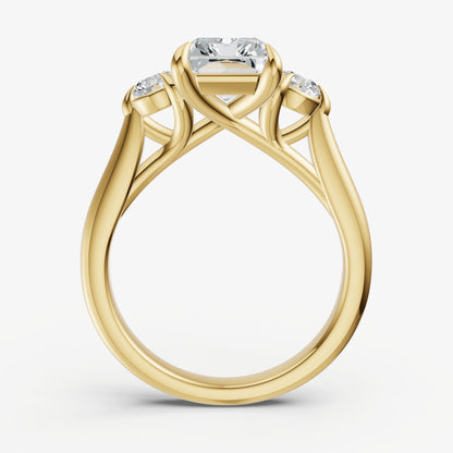 Radiant Engagement Ring with Round Side Diamonds