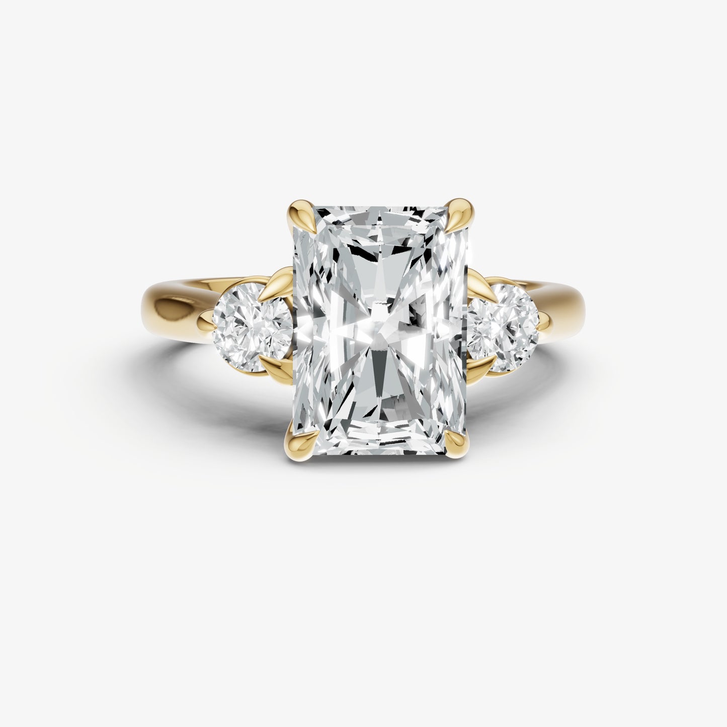 Radiant Engagement Ring with Round Side Diamonds