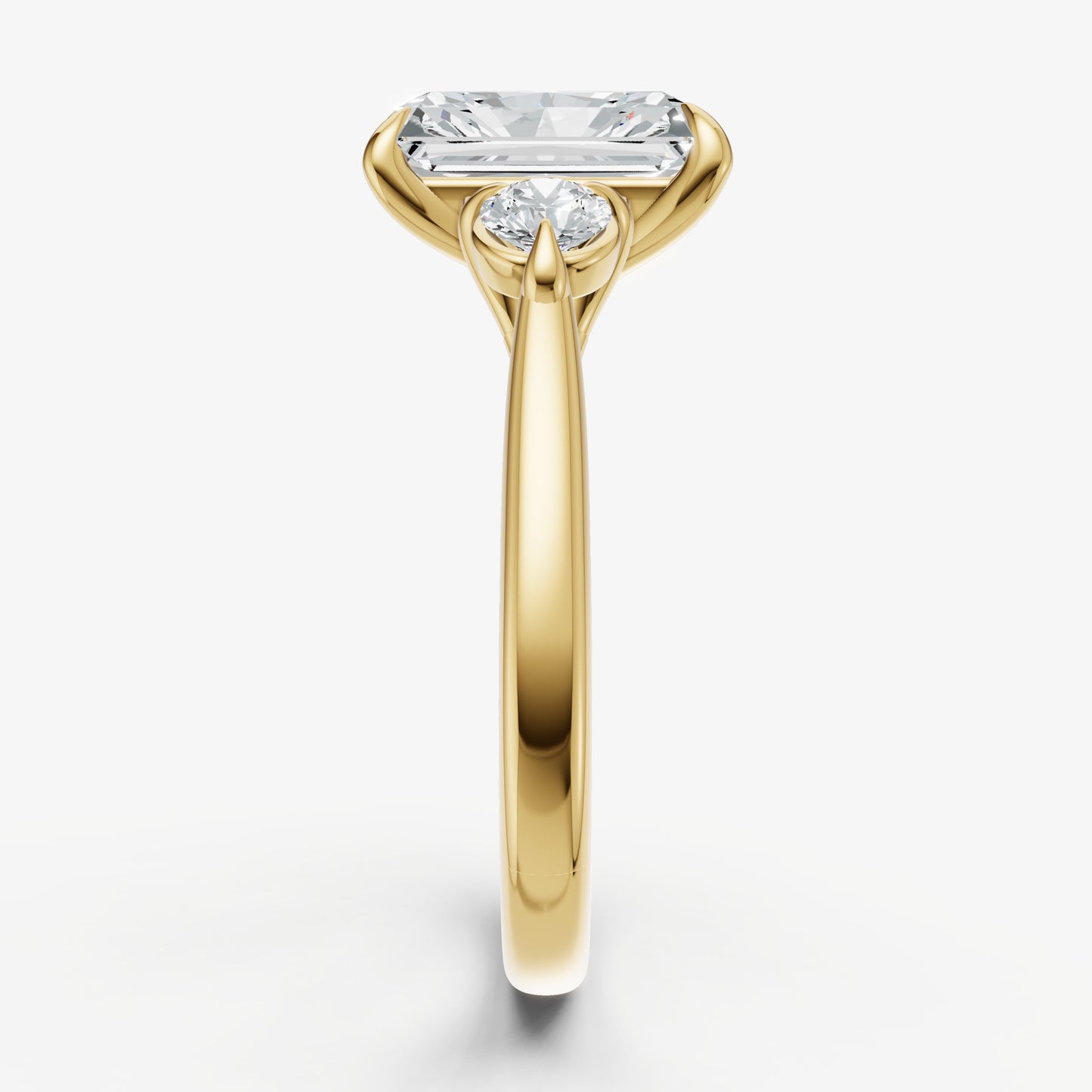 Radiant Engagement Ring with Round Side Diamonds