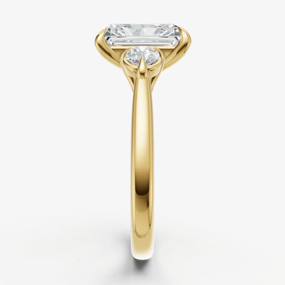 Radiant Engagement Ring with Round Side Diamonds