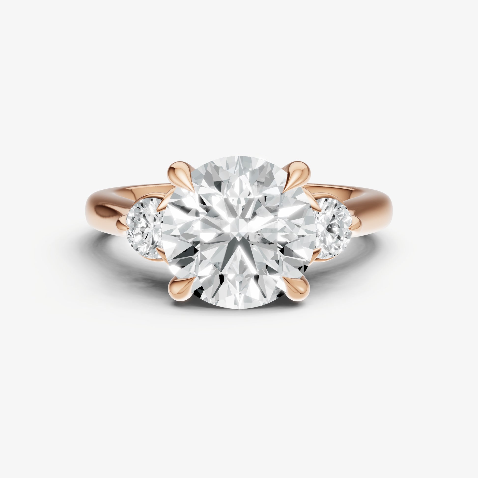 Round Engagement Ring with Round Side Diamonds