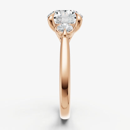 Round Engagement Ring with Round Side Diamonds