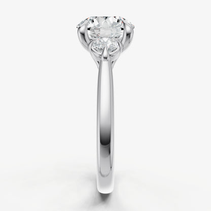 Round Engagement Ring with Round Side Diamonds