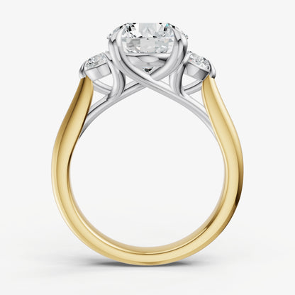 Round Engagement Ring with Round Side Diamonds