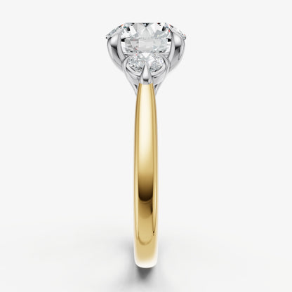 Round Engagement Ring with Round Side Diamonds