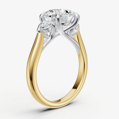 Round Engagement Ring with Round Side Diamonds
