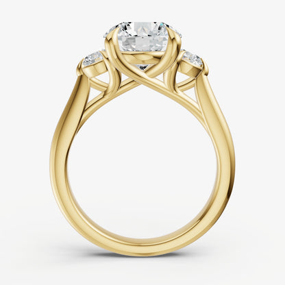 Round Engagement Ring with Round Side Diamonds