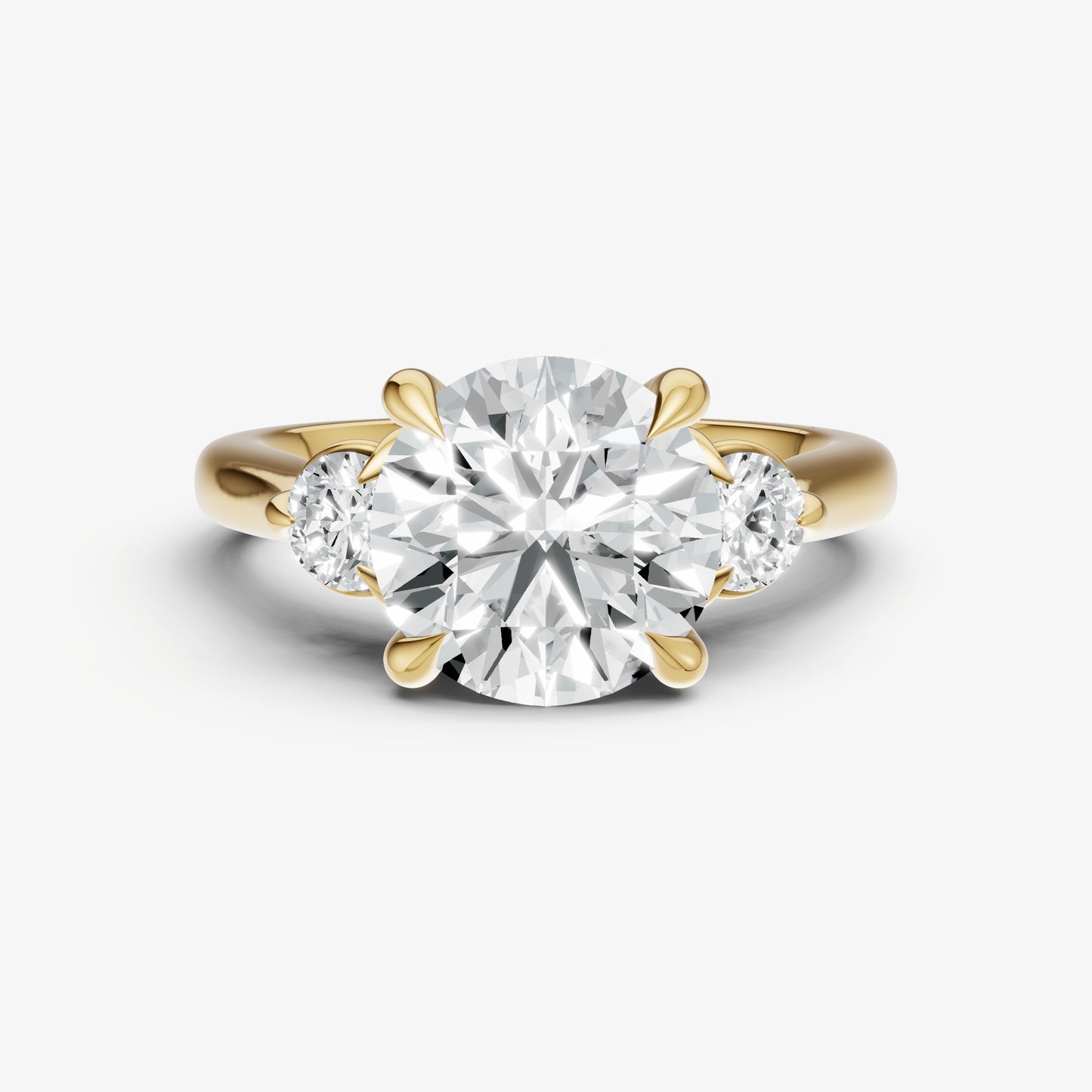 Round Engagement Ring with Round Side Diamonds
