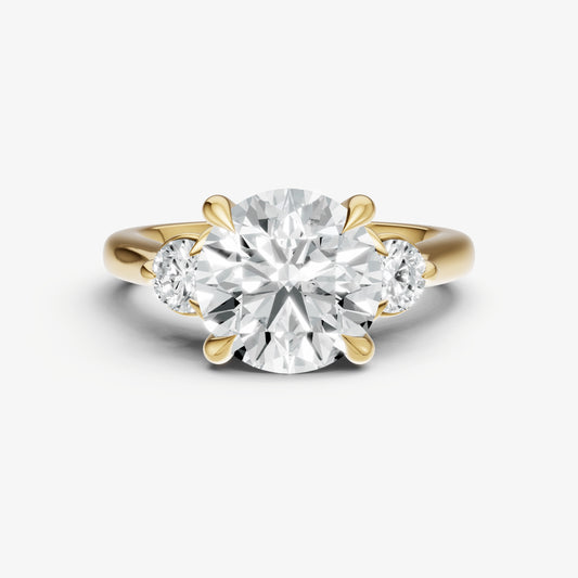Round Engagement Ring with Round Side Diamonds