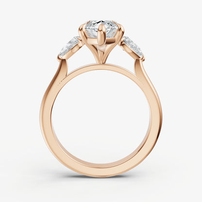 Marquise Engagement Ring with Pear Side Diamonds