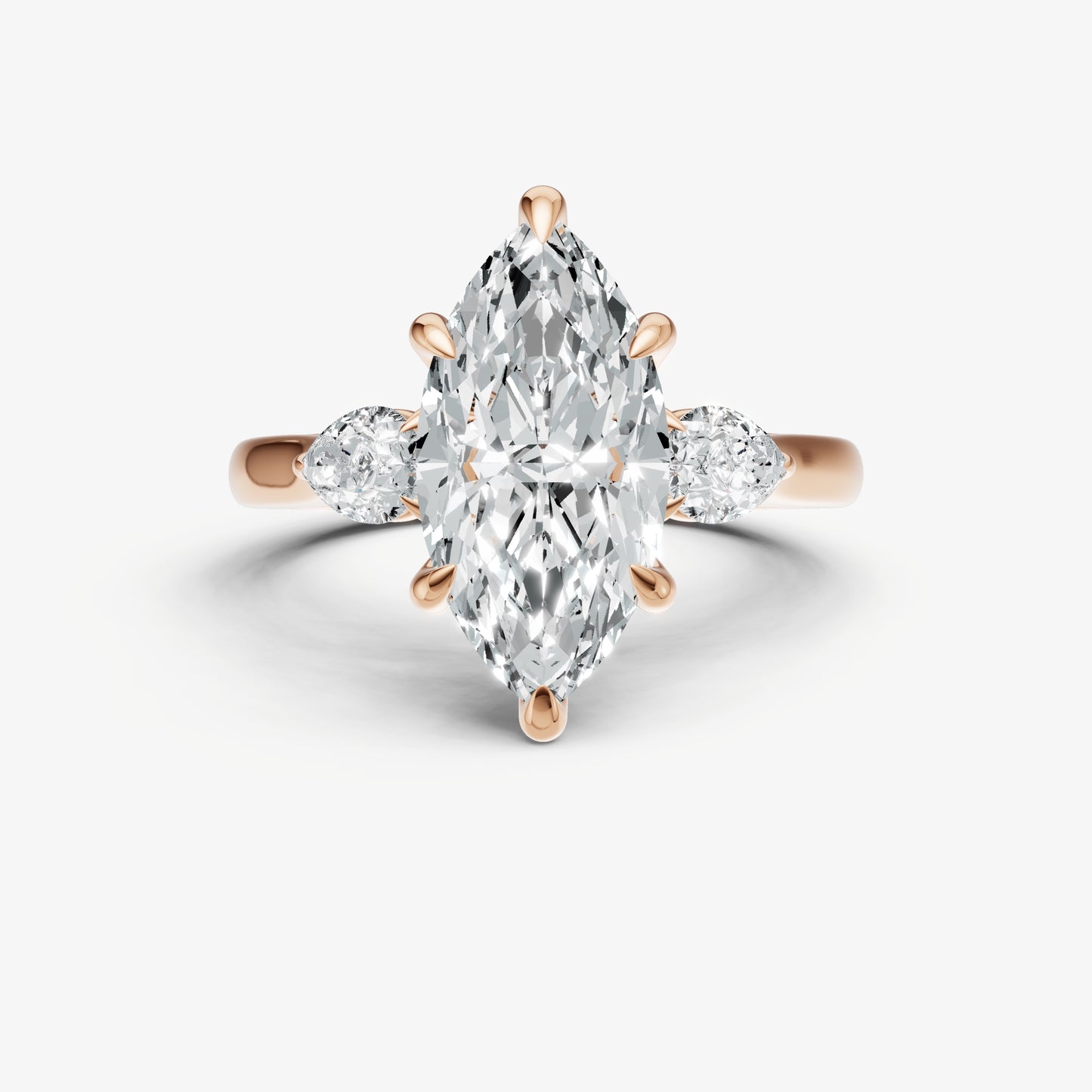 Marquise Engagement Ring with Pear Side Diamonds