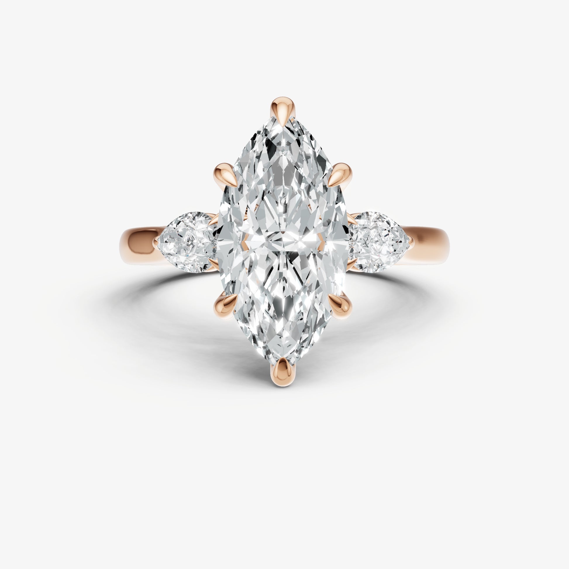 Marquise Engagement Ring with Pear Side Diamonds