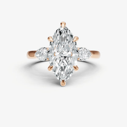 Marquise Engagement Ring with Pear Side Diamonds