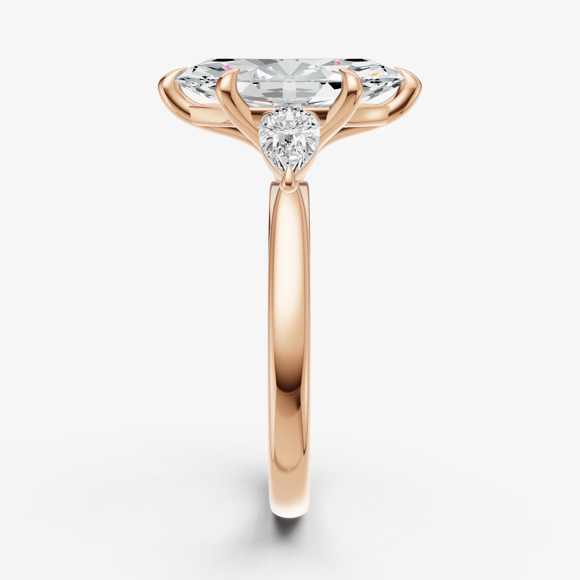 Marquise Engagement Ring with Pear Side Diamonds