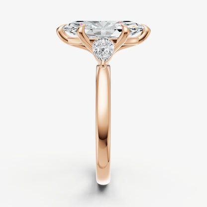 Marquise Engagement Ring with Pear Side Diamonds