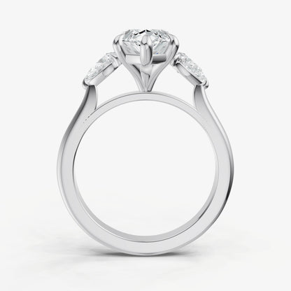 Marquise Engagement Ring with Pear Side Diamonds