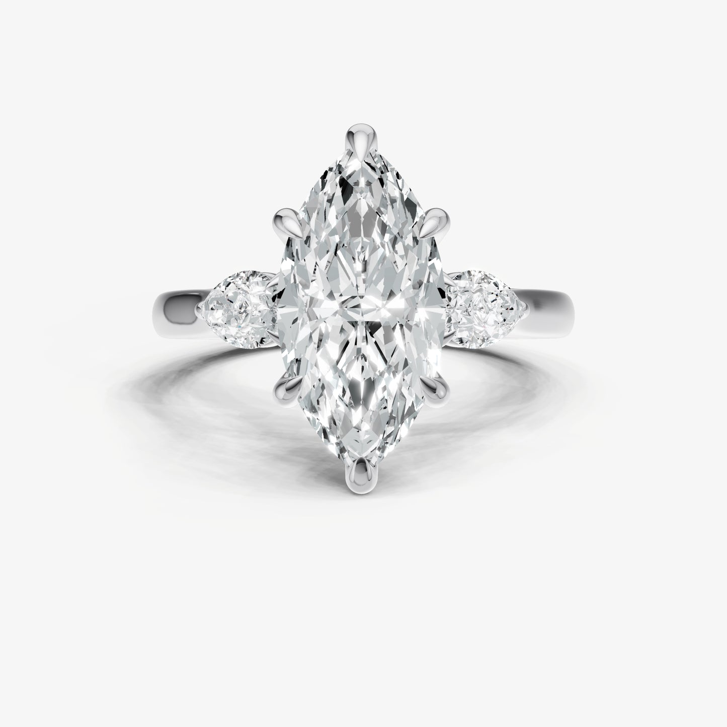 Marquise Engagement Ring with Pear Side Diamonds