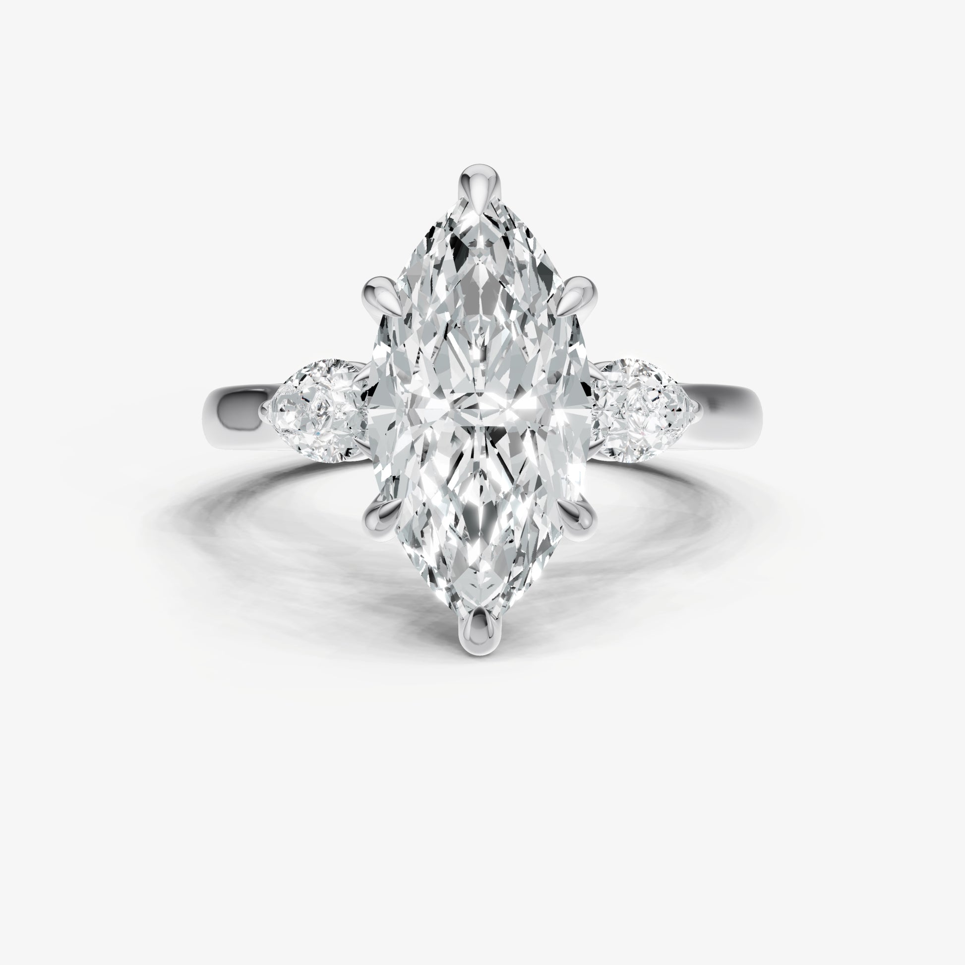 Marquise Engagement Ring with Pear Side Diamonds