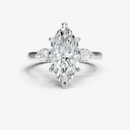 Marquise Engagement Ring with Pear Side Diamonds
