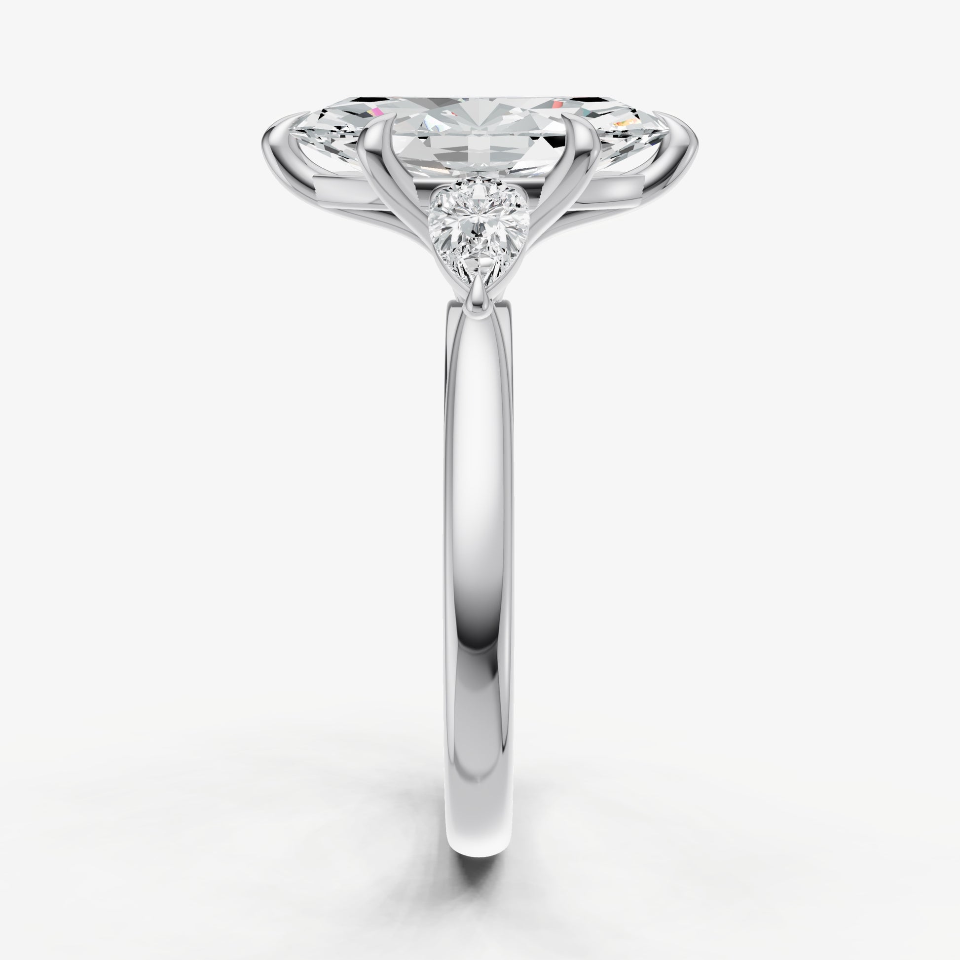 Marquise Engagement Ring with Pear Side Diamonds