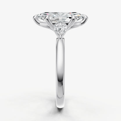 Marquise Engagement Ring with Pear Side Diamonds