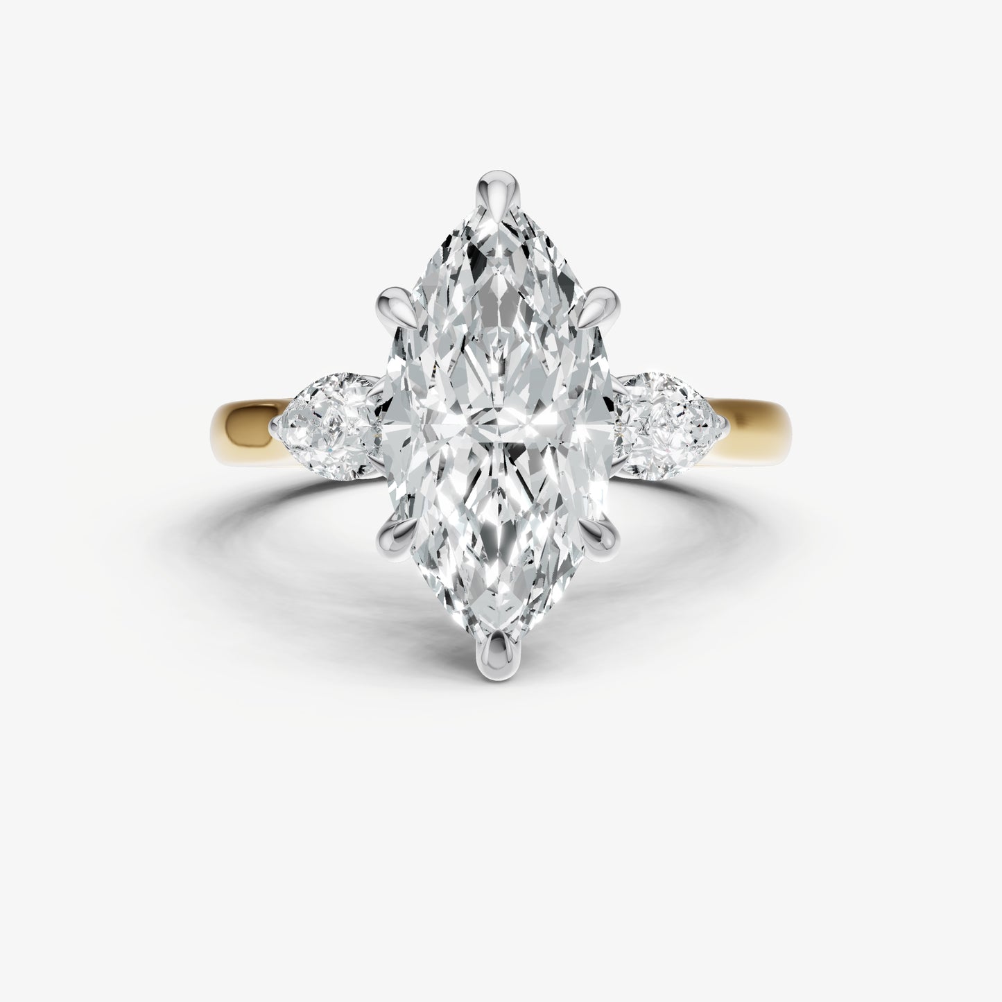 Marquise Engagement Ring with Pear Side Diamonds