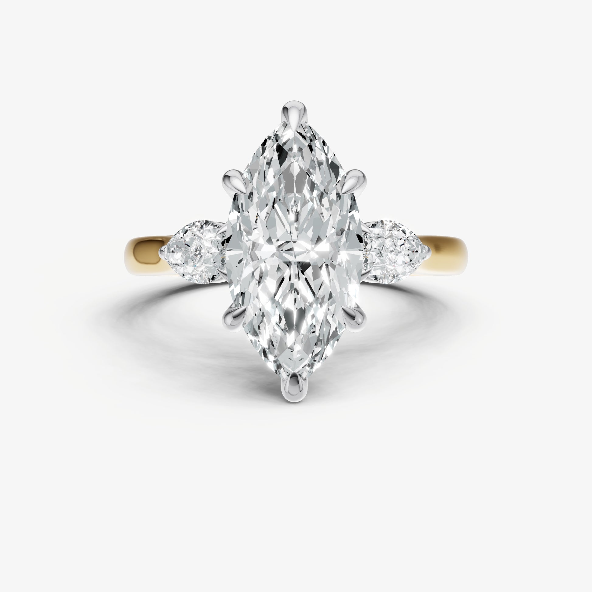 Marquise Engagement Ring with Pear Side Diamonds