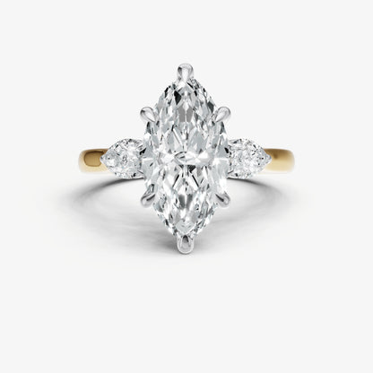 Marquise Engagement Ring with Pear Side Diamonds