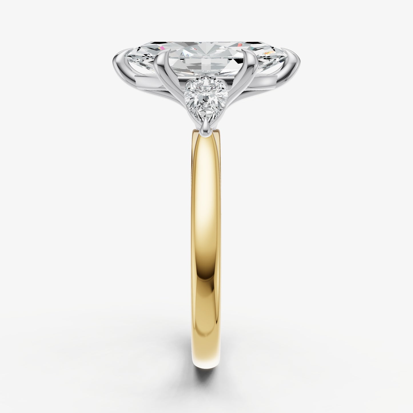 Marquise Engagement Ring with Pear Side Diamonds