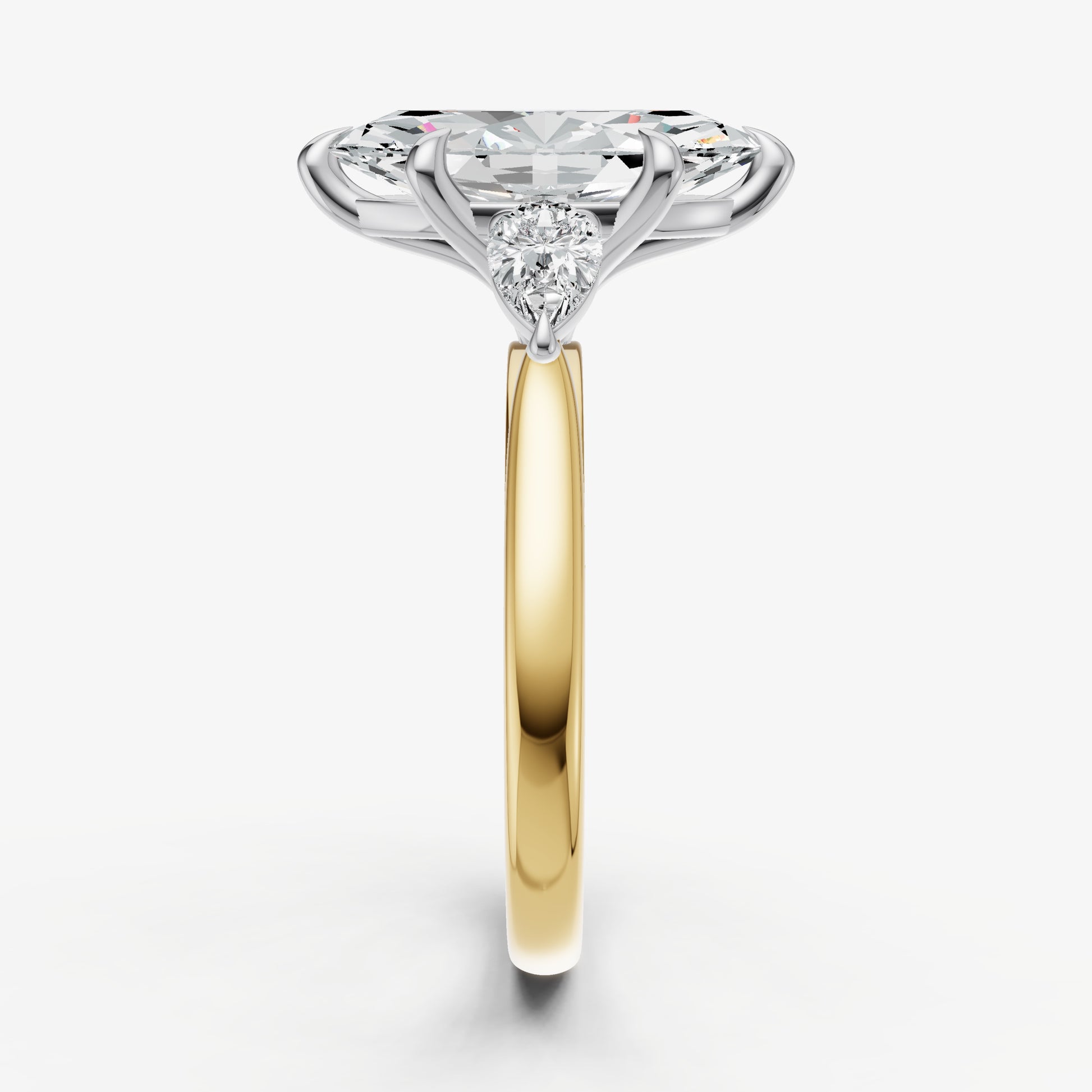 Marquise Engagement Ring with Pear Side Diamonds