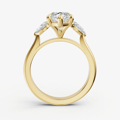 Marquise Engagement Ring with Pear Side Diamonds