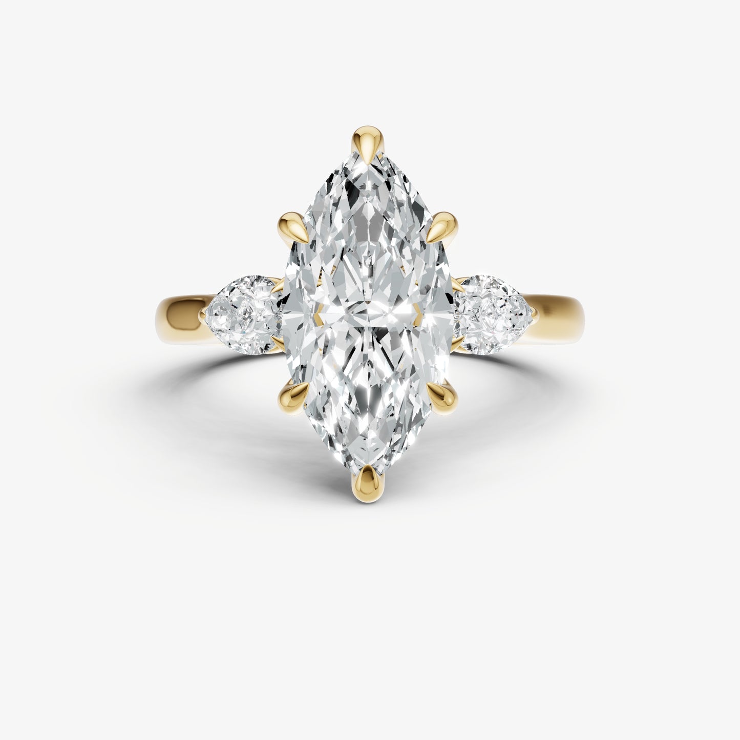 Marquise Engagement Ring with Pear Side Diamonds