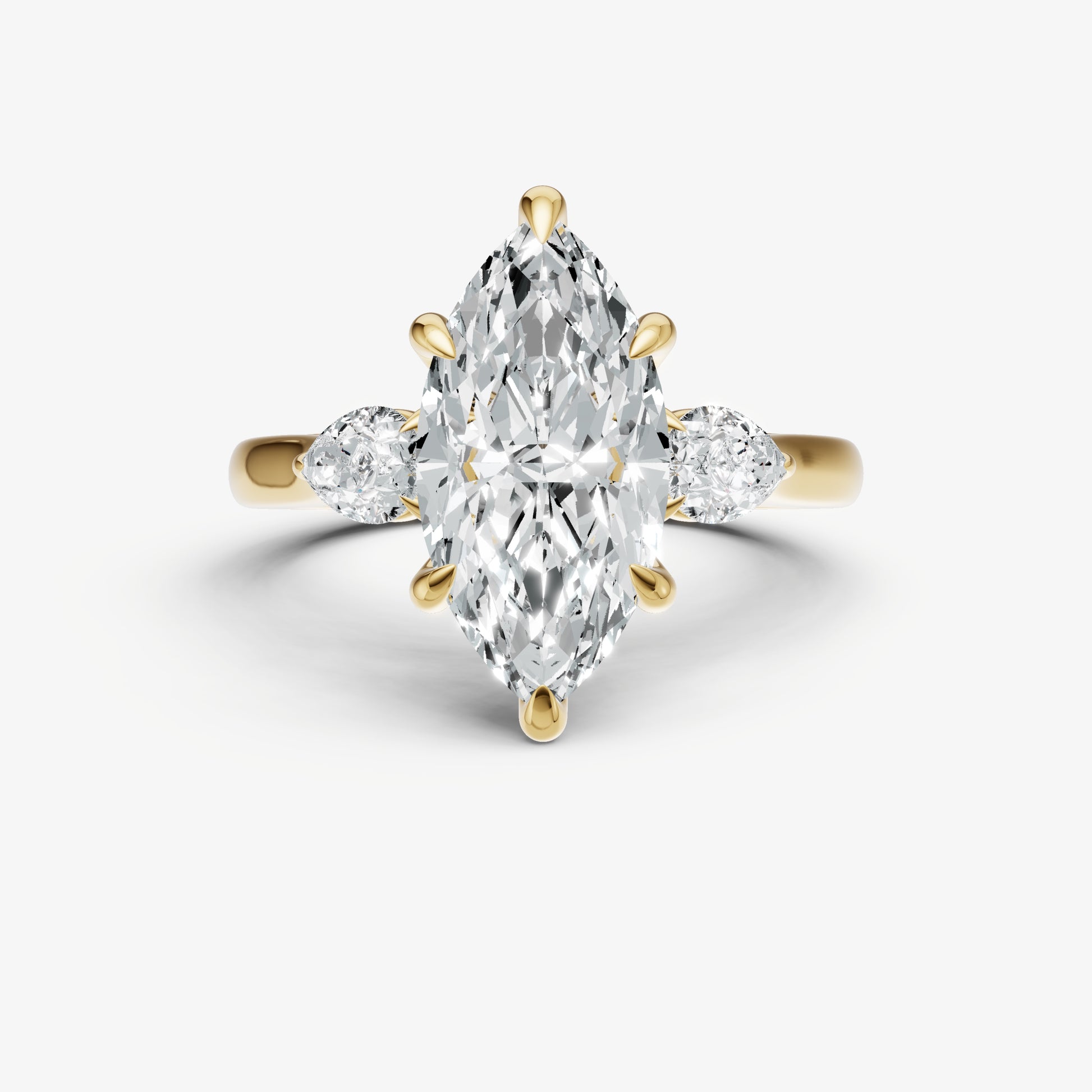 Marquise Engagement Ring with Pear Side Diamonds