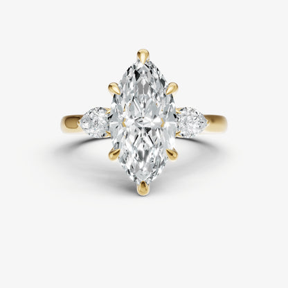 Marquise Engagement Ring with Pear Side Diamonds