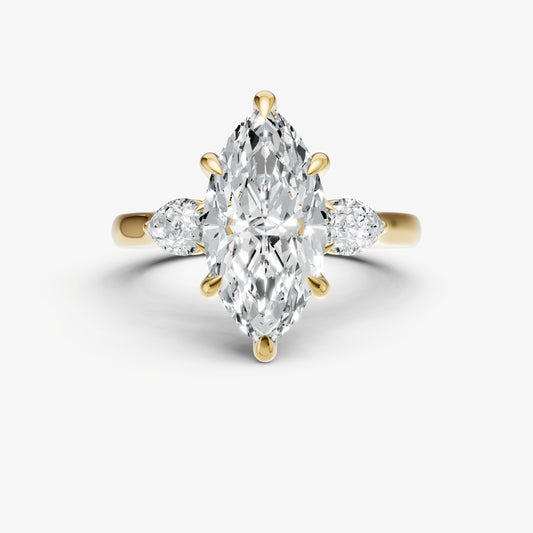 Marquise Engagement Ring with Pear Side Diamonds
