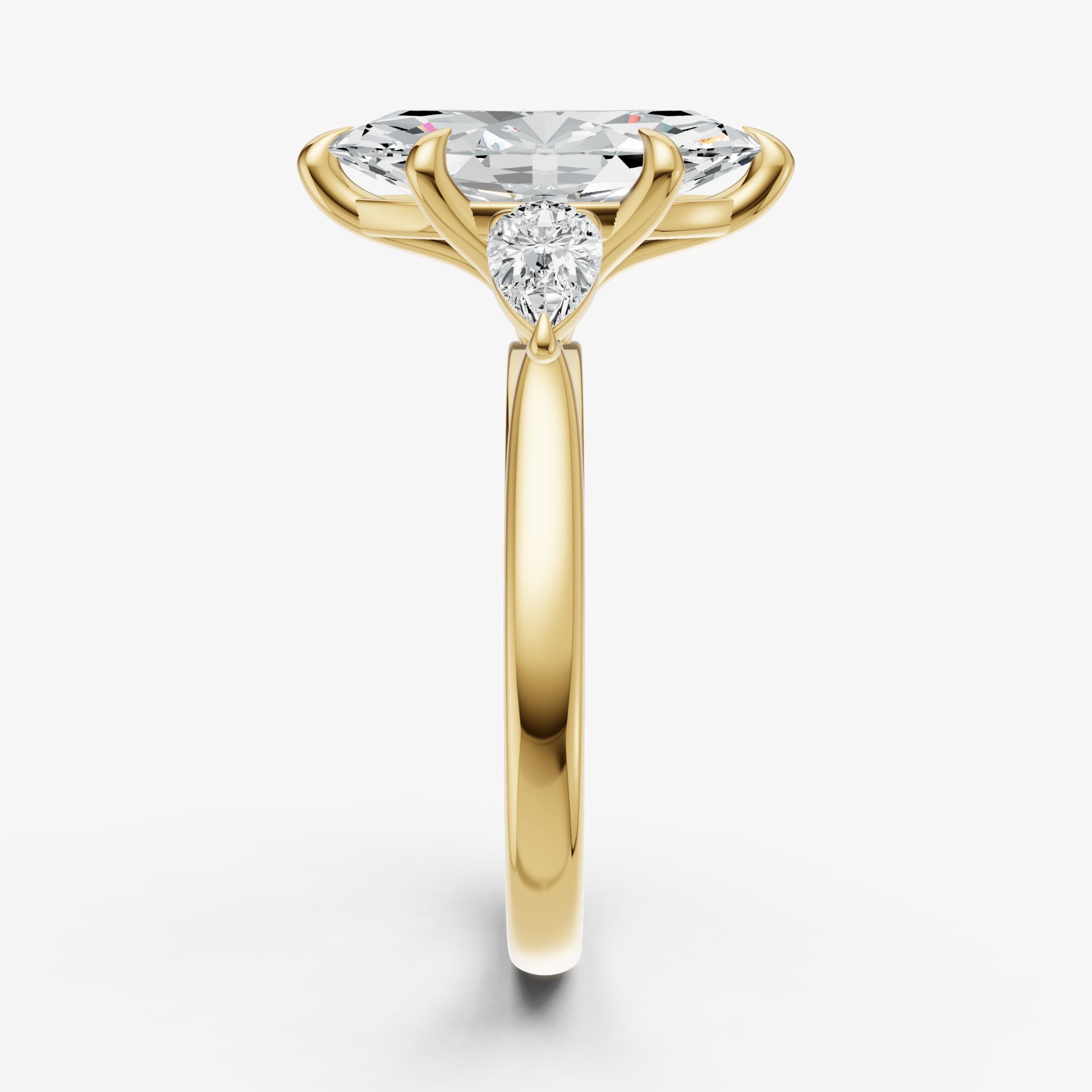 Marquise Engagement Ring with Pear Side Diamonds