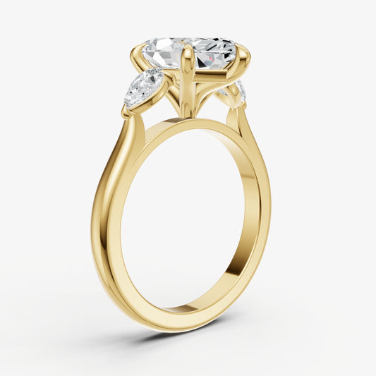 Marquise Engagement Ring with Pear Side Diamonds