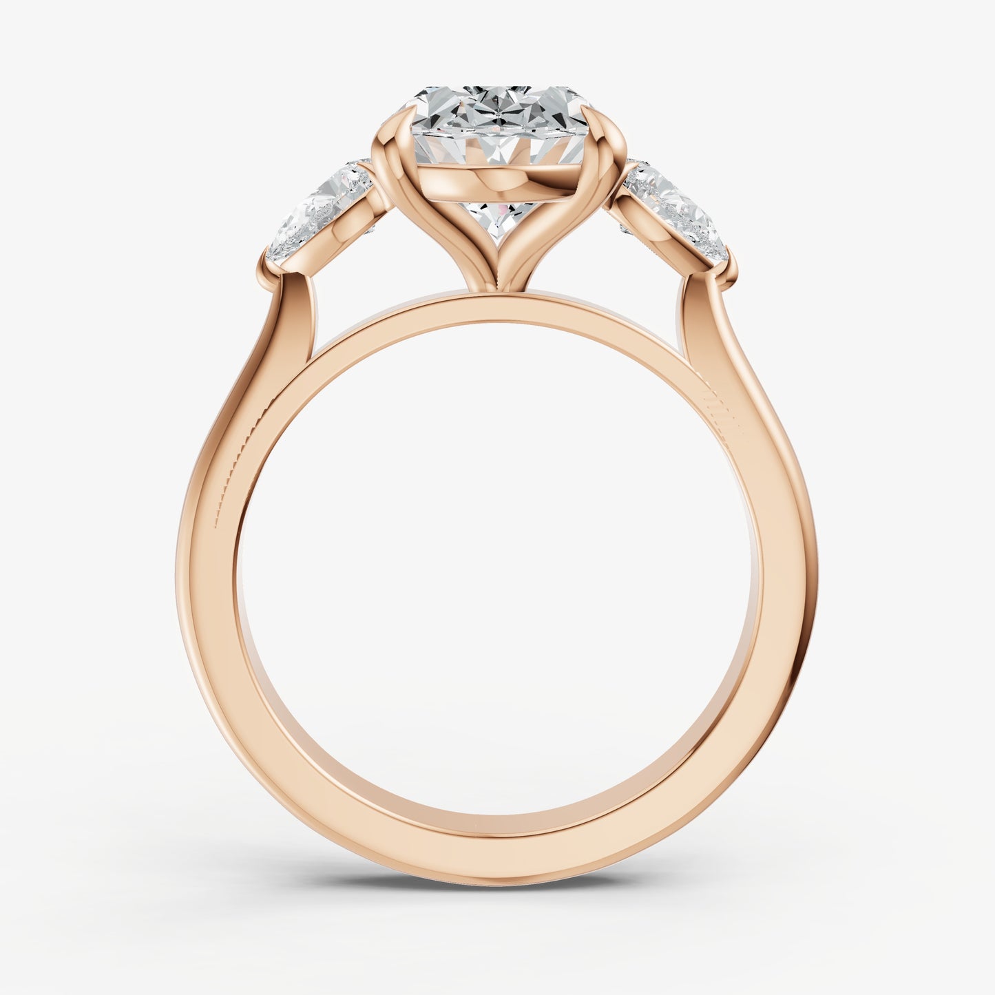 Oval Engagement Ring with Pear Side Diamonds