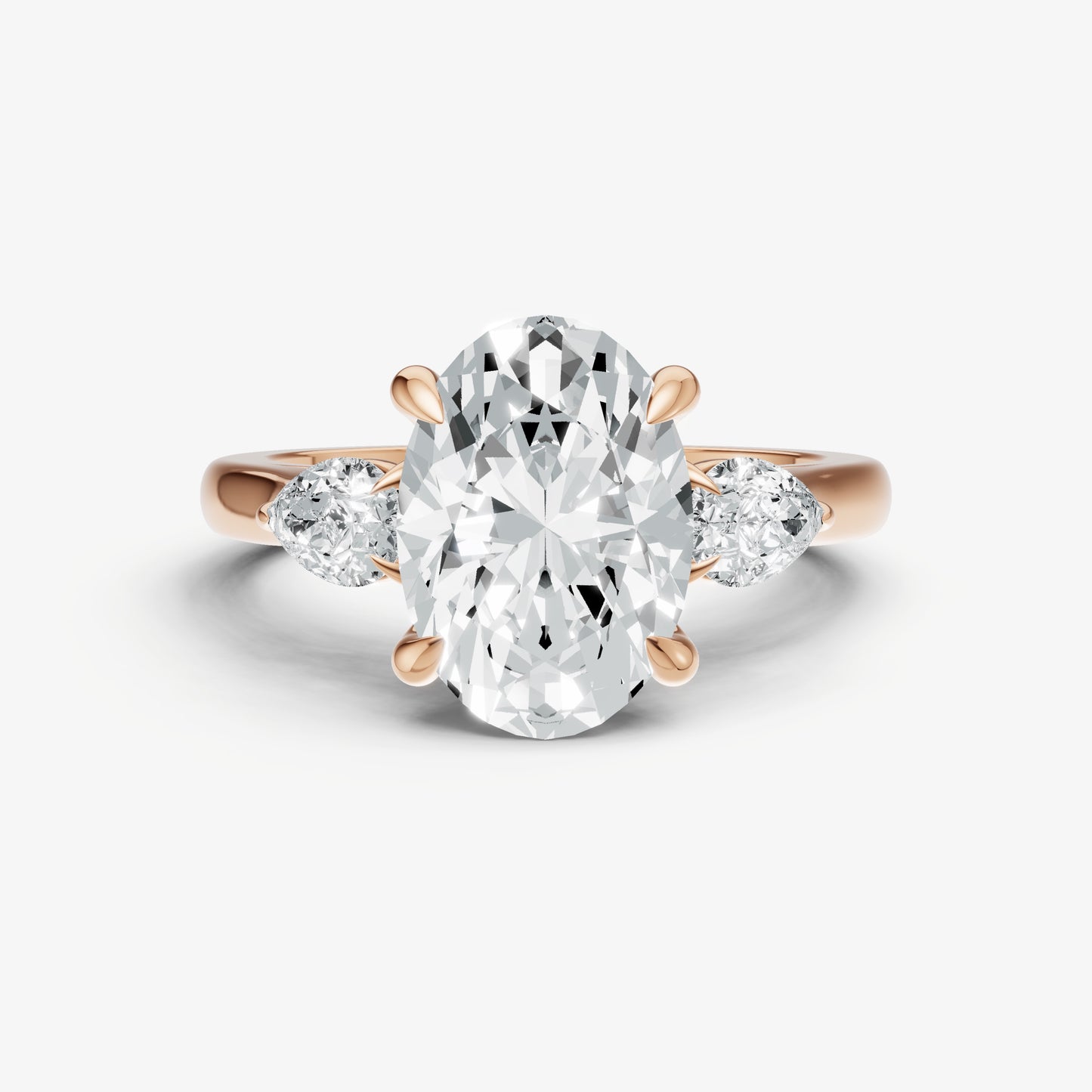 Oval Engagement Ring with Pear Side Diamonds