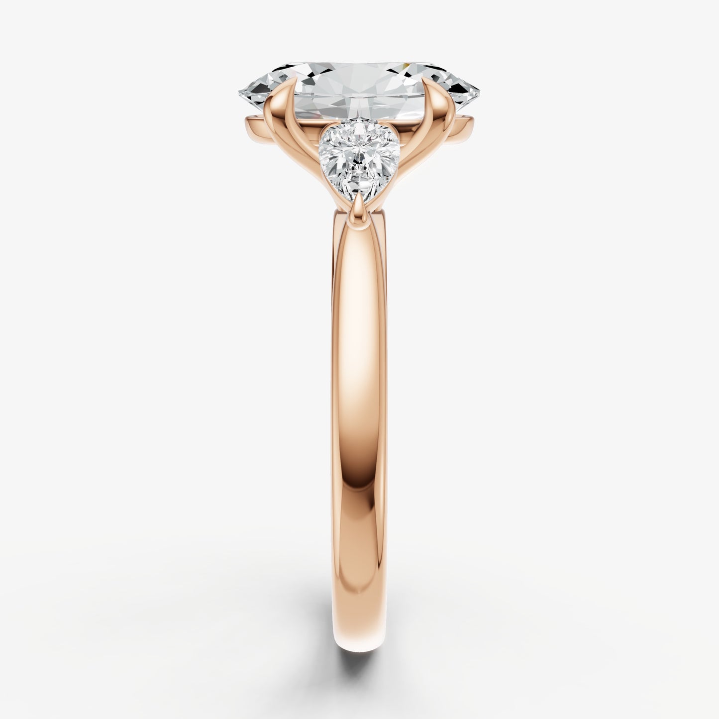 Oval Engagement Ring with Pear Side Diamonds