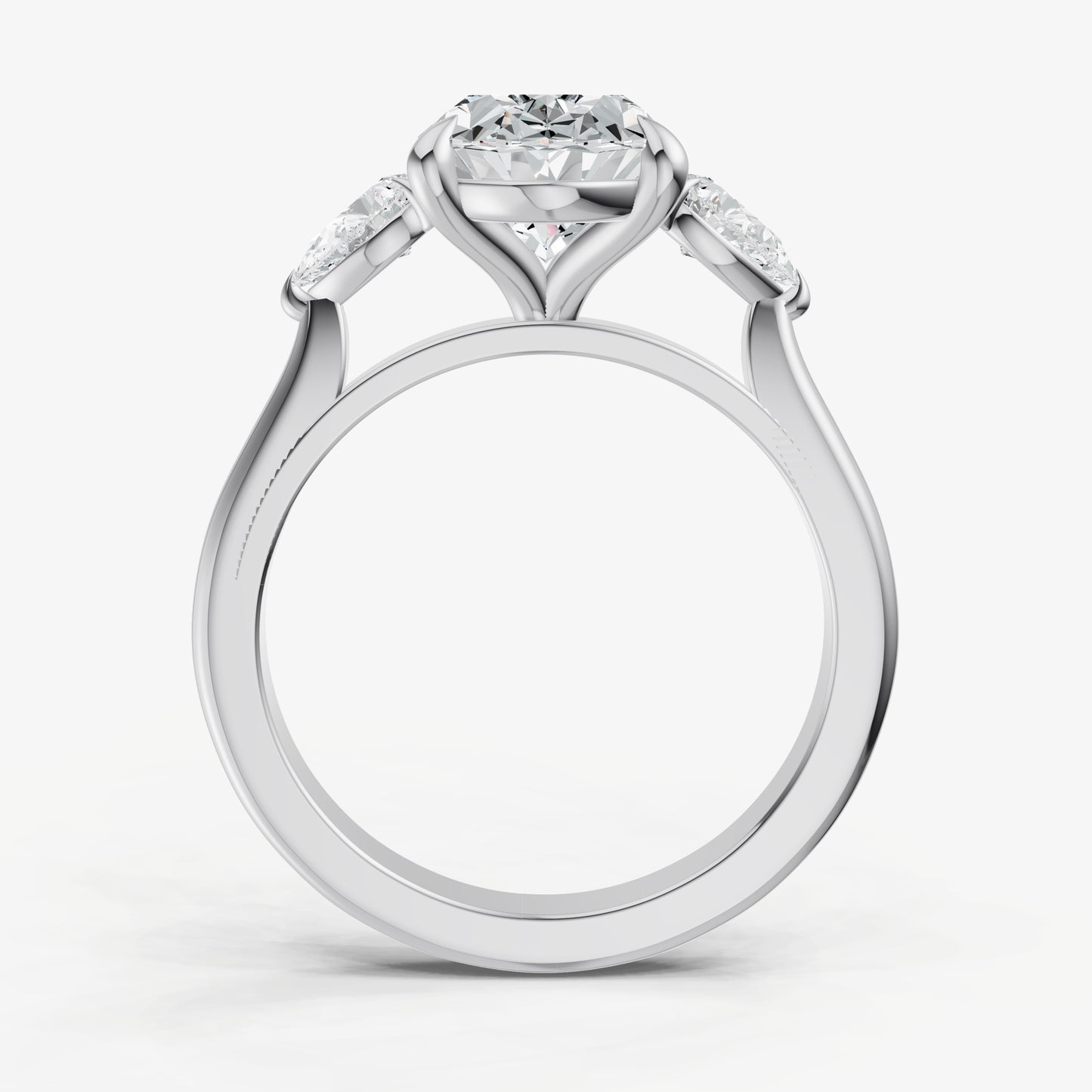 Oval Engagement Ring with Pear Side Diamonds