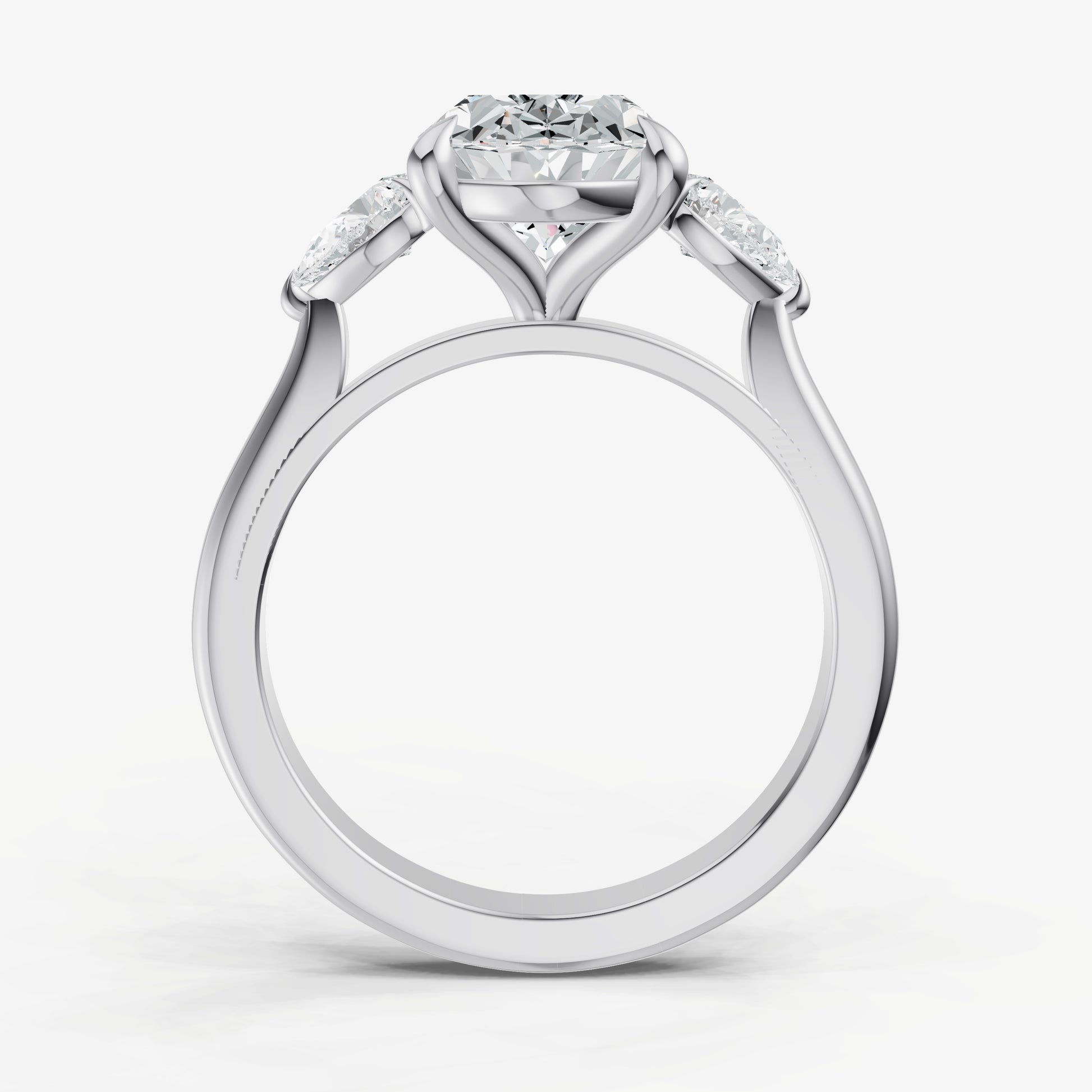 Oval Engagement Ring with Pear Side Diamonds