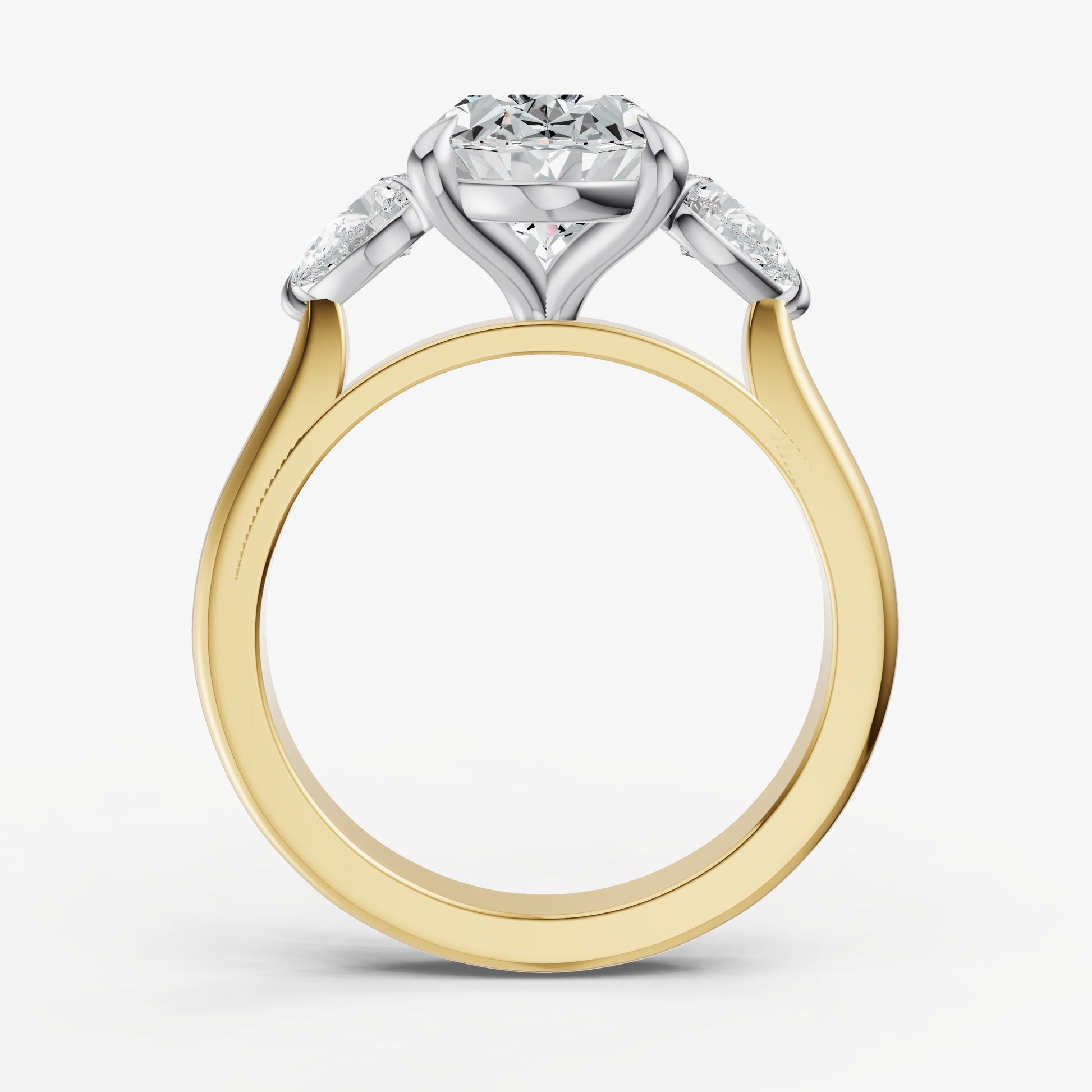 Oval Engagement Ring with Pear Side Diamonds