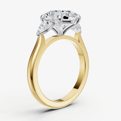 Oval Engagement Ring with Pear Side Diamonds