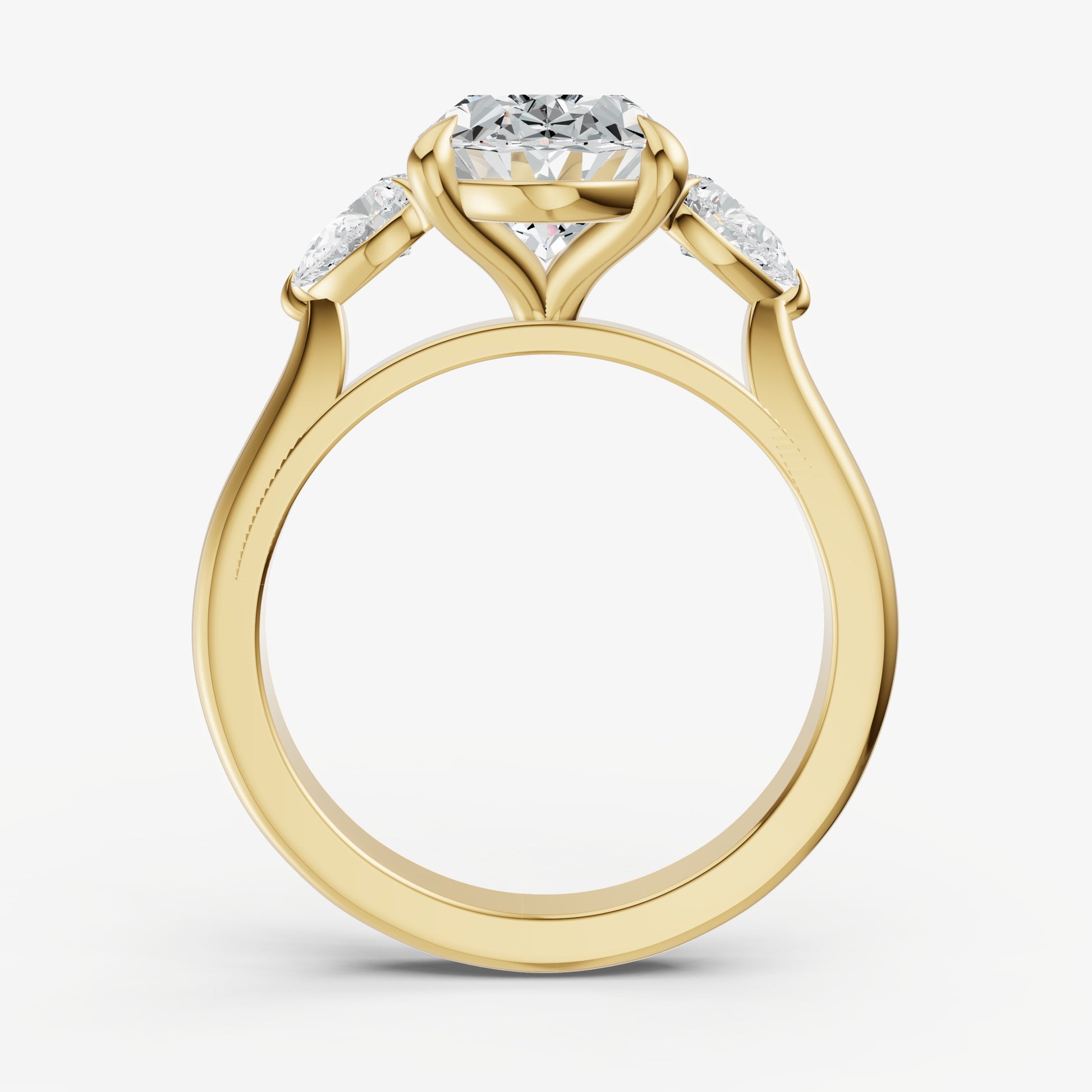 Oval Engagement Ring with Pear Side Diamonds