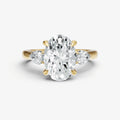 Oval Engagement Ring with Pear Side Diamonds