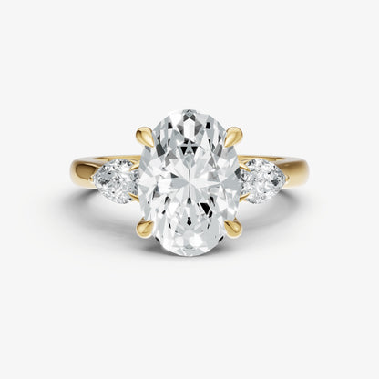 Oval Engagement Ring with Pear Side Diamonds