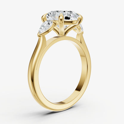 Oval Engagement Ring with Pear Side Diamonds